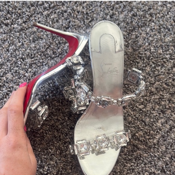 Christian Louboutin just jewel just nothing heels silver gem rhinestone - Picture 3 of 8